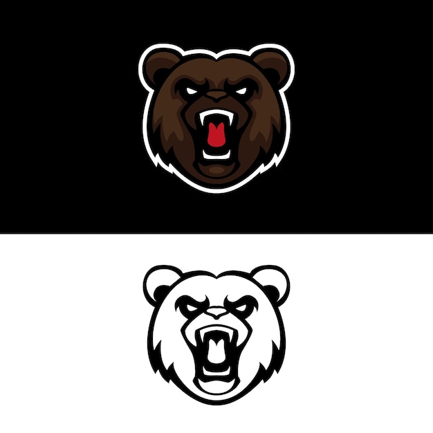 Logotipo de la mascota del oso rugiente