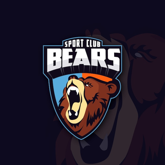 Vector logotipo de mascota con oso