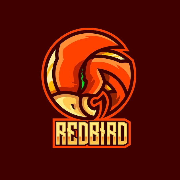 Logotipo de la mascota del pájaro rojo