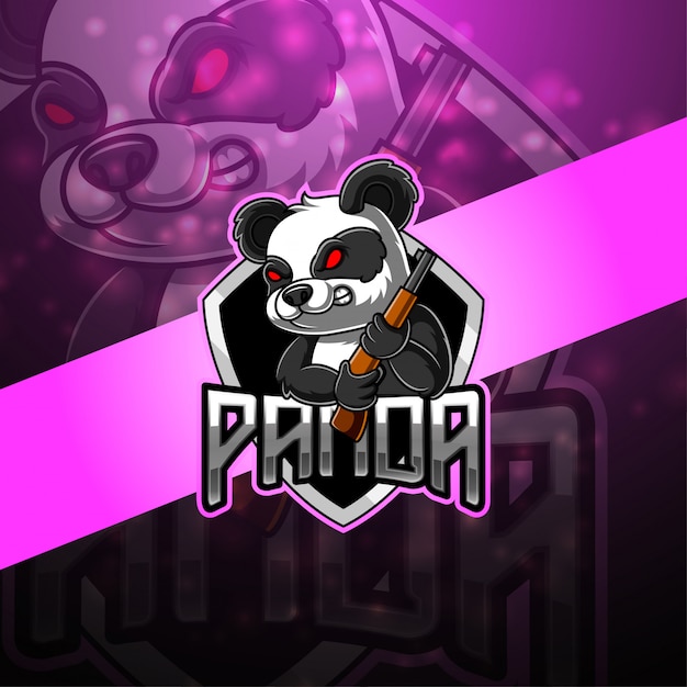 Logotipo de la mascota de panda esport