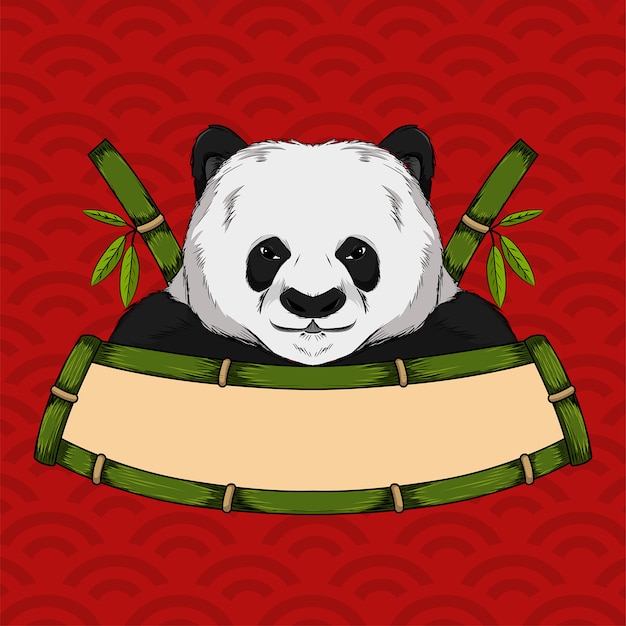 Vector logotipo de la mascota de la panda