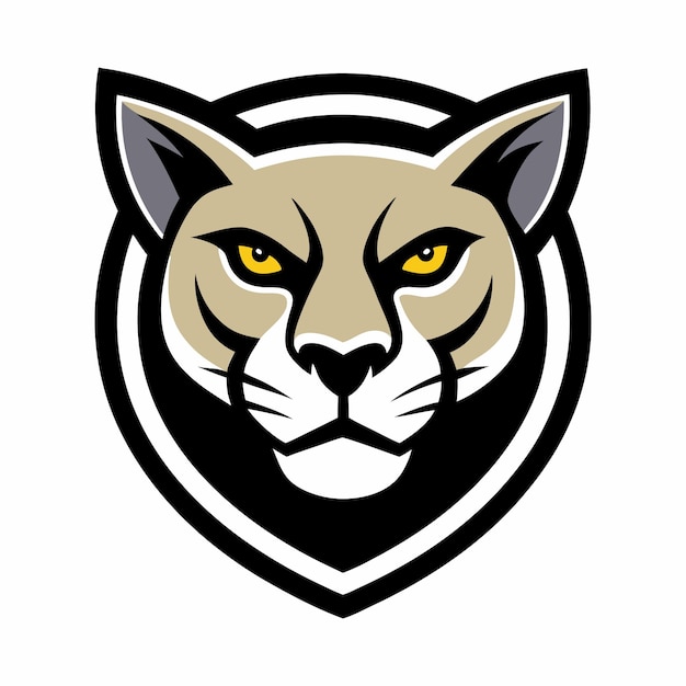 El logotipo de la mascota de la pantera feroz con ojos afilados, forma elegante y postura poderosa
