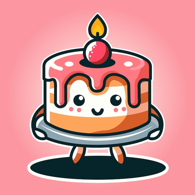 logotipo de la mascota del pastel dibujado a mano 1
