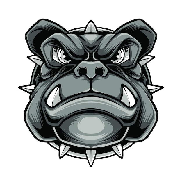 Logotipo de la mascota del perro blanco enojado Vector Premium