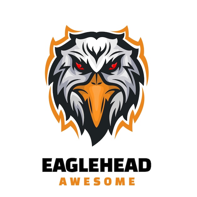 Logotipo de mascota de personaje de cabeza de águila