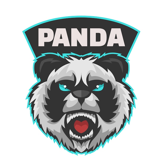 El logotipo de la mascota del personaje de la cabeza de panda