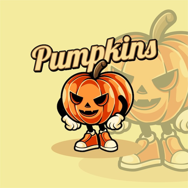 Logotipo De La Mascota Del Personaje De Calabaza Miembro premium Plantillas