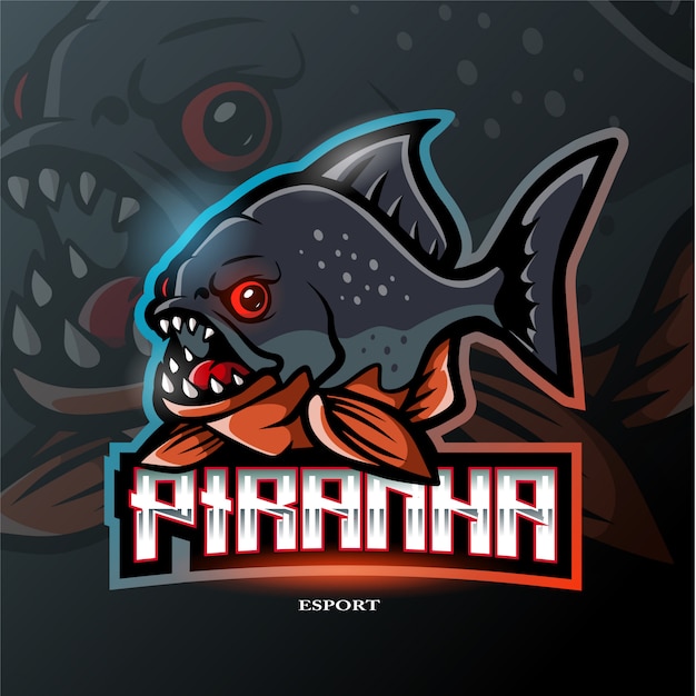 Logotipo de la mascota de piraña