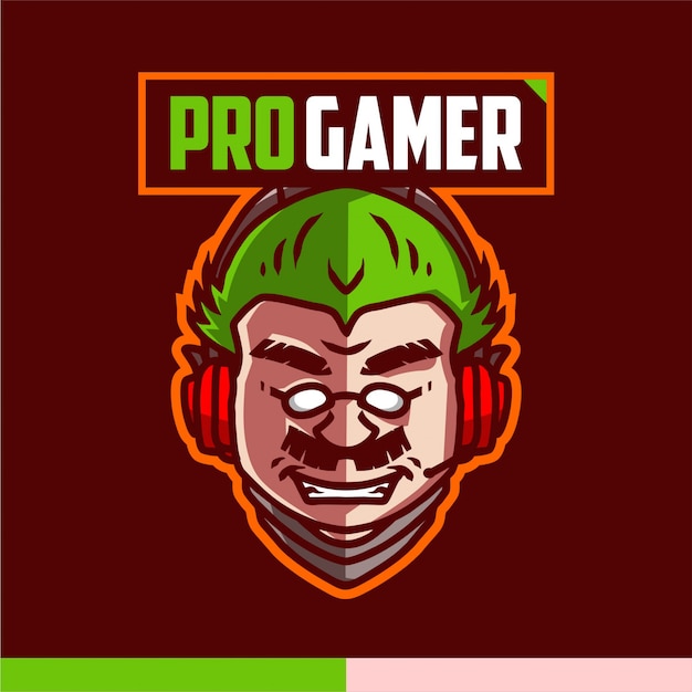 Logotipo de la mascota pro gamer