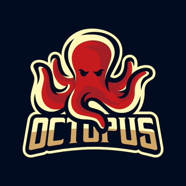 Logotipo de la mascota de pulpo / kraken / calamar