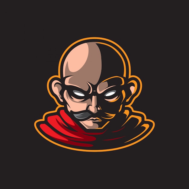 Logotipo de mascota retrato masculino