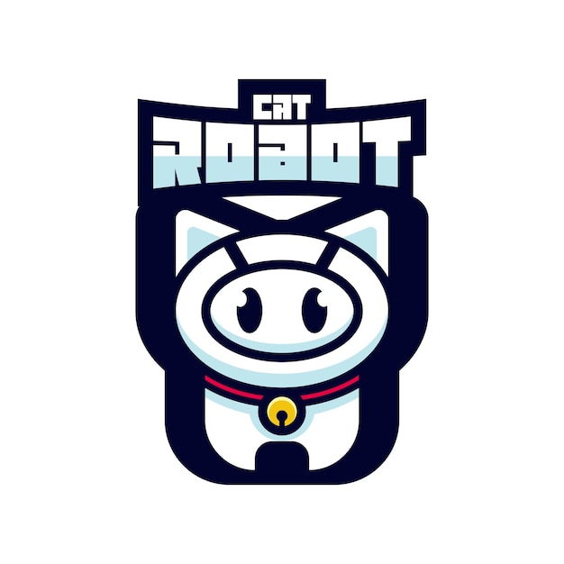 Logotipo de la mascota del robot gato