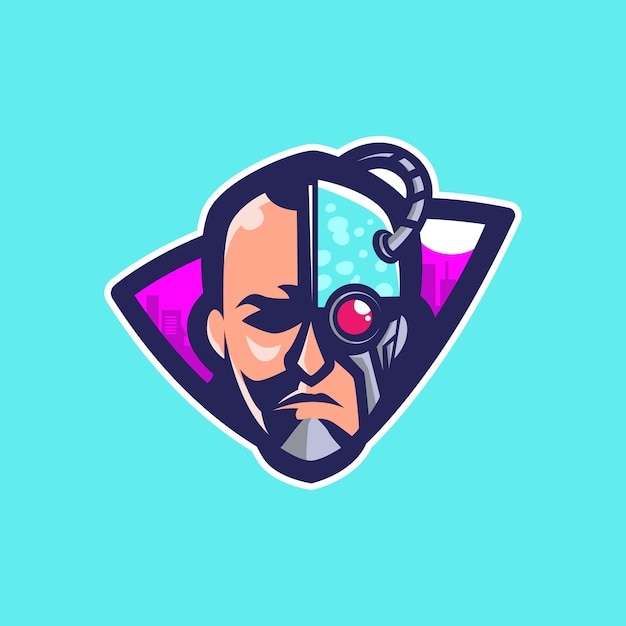 LOGOTIPO DE MASCOTA ROBÓTICA HUMANA