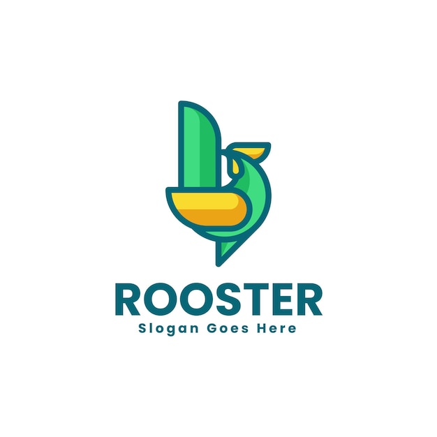 El logotipo de la mascota de Rooster Simple