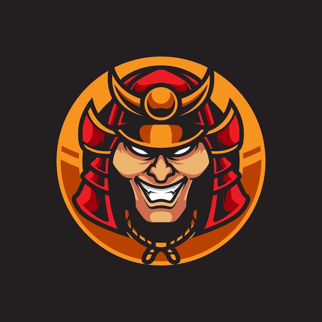 Logotipo de mascota samurai head sport