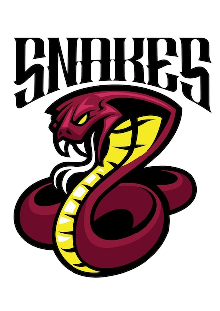 Logotipo de la mascota de la serpiente cobra venenosa