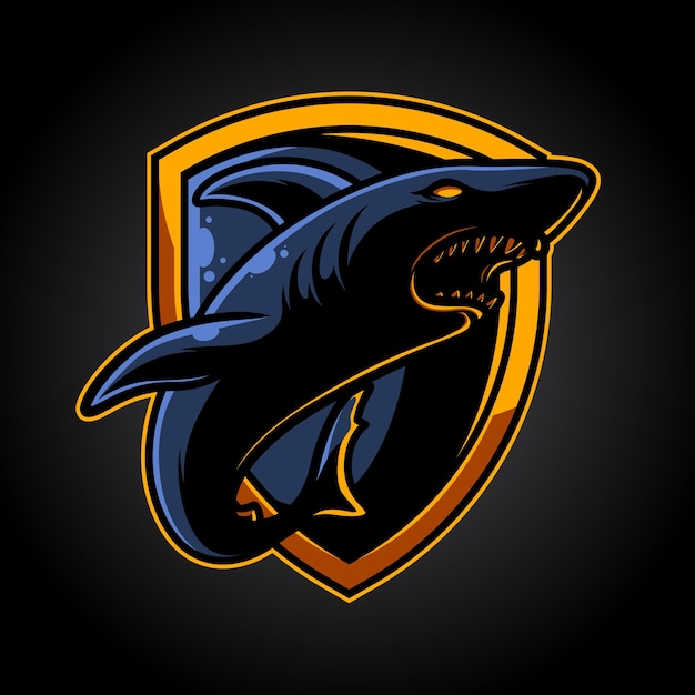 Logotipo de la mascota shark emblem e sport