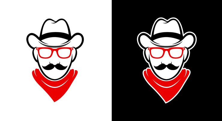 Logotipo de la mascota del sheriff geek