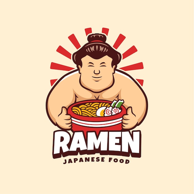 Logotipo de la mascota de sumo ramen