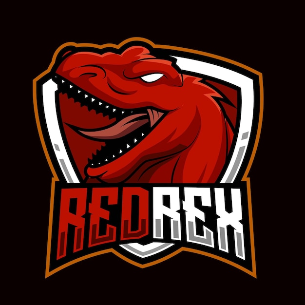 Logotipo de la mascota de T rex para deportes y esports