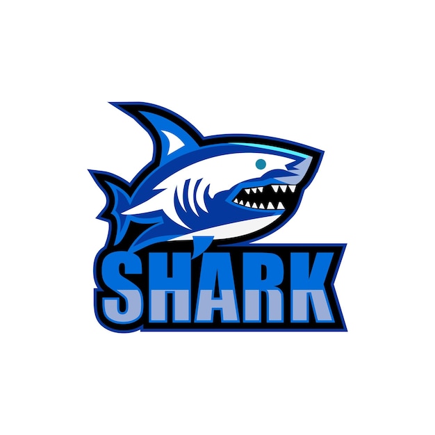 logotipo de mascota de tiburón y diseño de camiseta