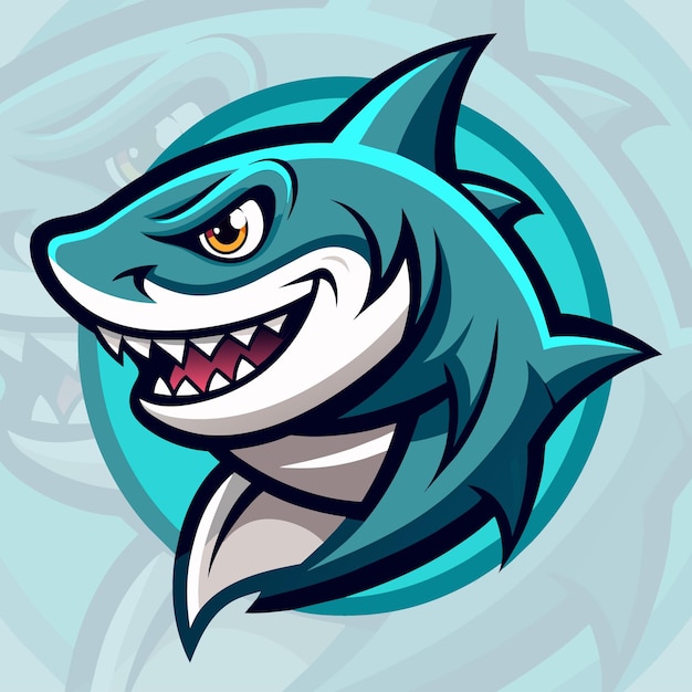 El logotipo de la mascota del tiburón enojado