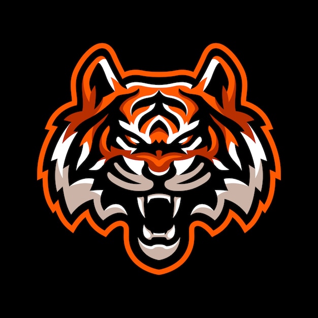 logotipo de la mascota del tigre enojado