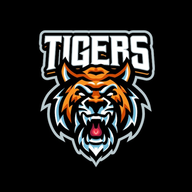 Vector logotipo de la mascota del tigre para esport y equipo deportivo