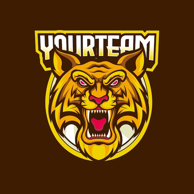 Logotipo de la mascota del tigre vectorial para el equipo deportivo y deportivo