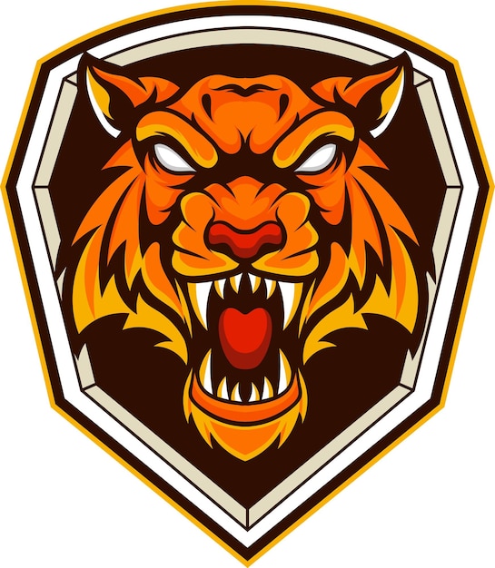 Logotipo de la mascota del tigre vectorial para el equipo deportivo y deportivo