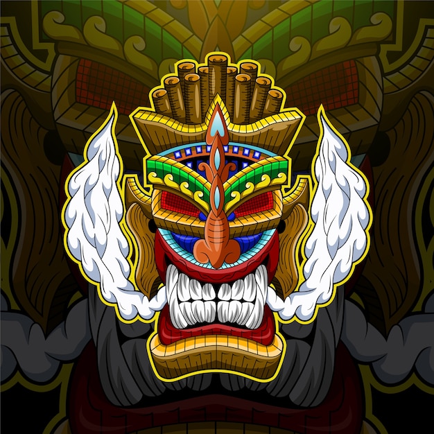 Logotipo de la mascota de tiki mask esport