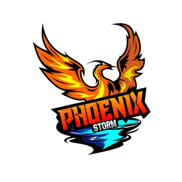 logotipo de la mascota de la tormenta fénix