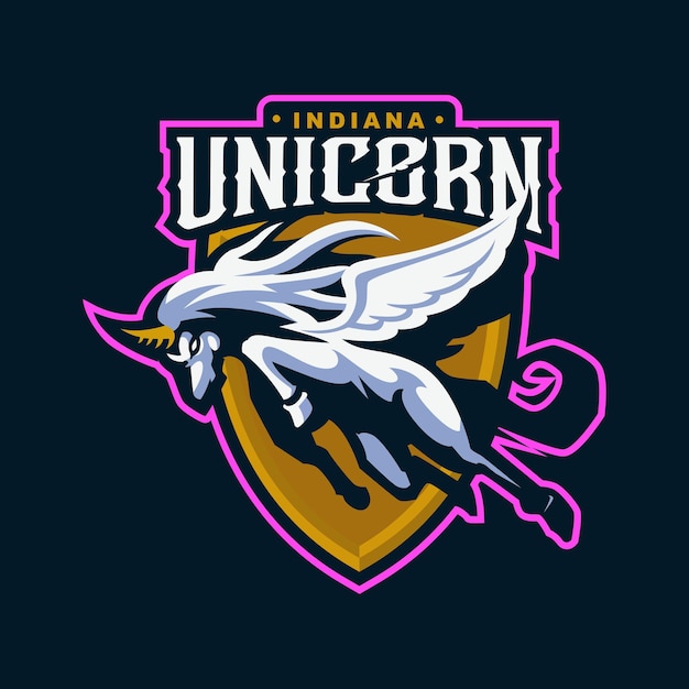 Vector logotipo de mascota de unicornio