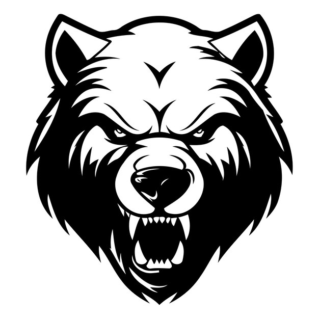 El logotipo de la mascota del vector de cabeza de lobo para el equipo deportivo aislado en fondo blanco