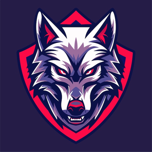 El logotipo de la mascota del vector lobo