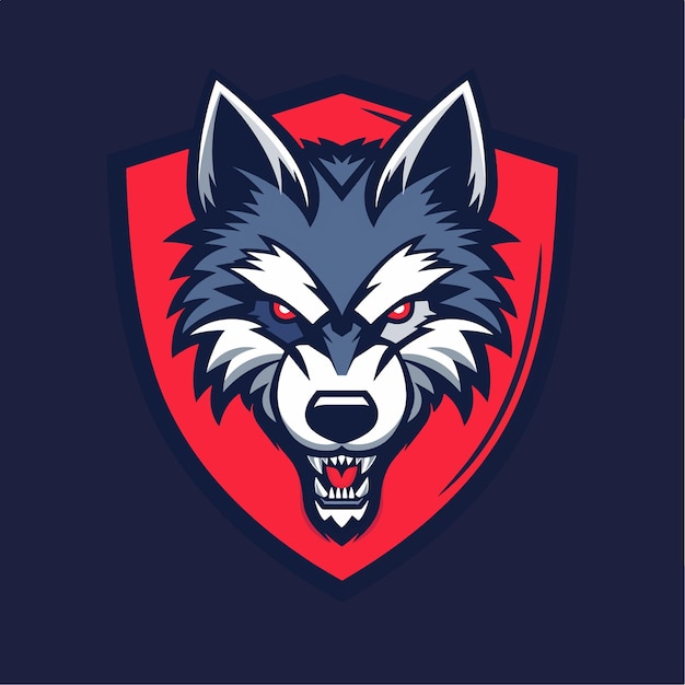 El logotipo de la mascota del vector lobo