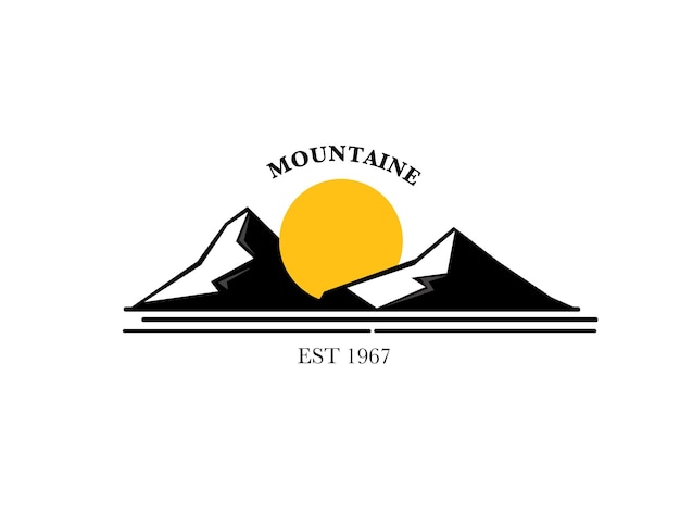 logotipo de mascota vectorial de ilustración de montañas para evento de día de montaña o logotipo de montaña