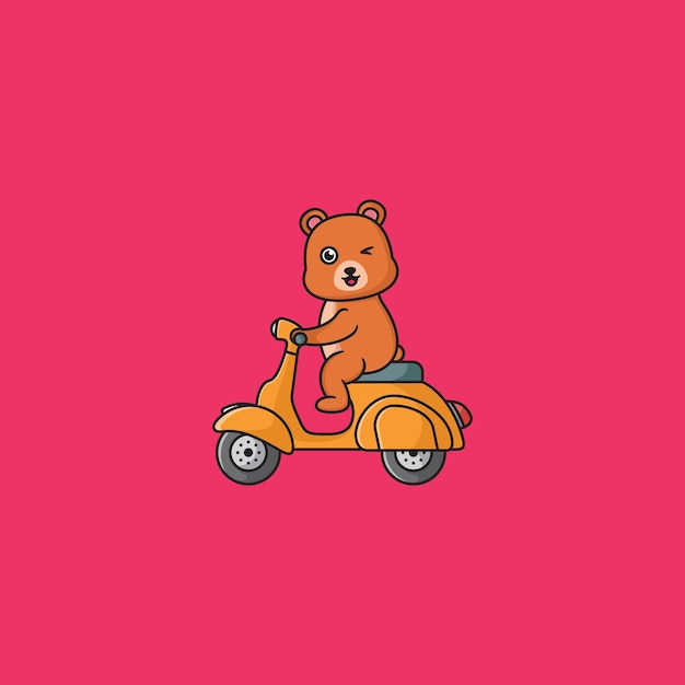 Logotipo de la mascota de la vespa del oso
