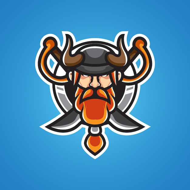 Logotipo de mascota viking head sport