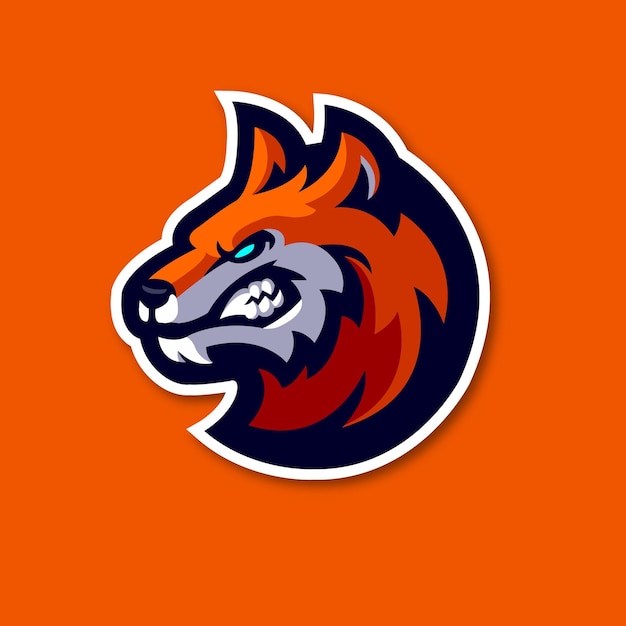 El logotipo de la mascota del zorro agresivo