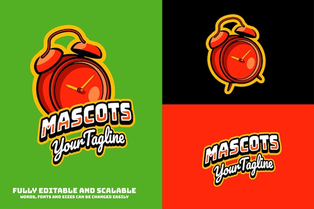 Logotipo de mascotas de alarma texto editable