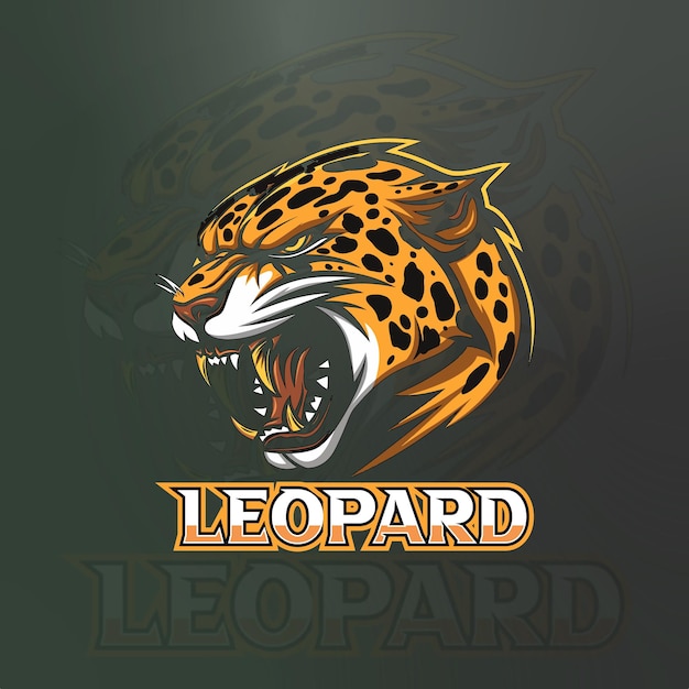 El logotipo de las mascotas de los deportes de cabeza de leopardo