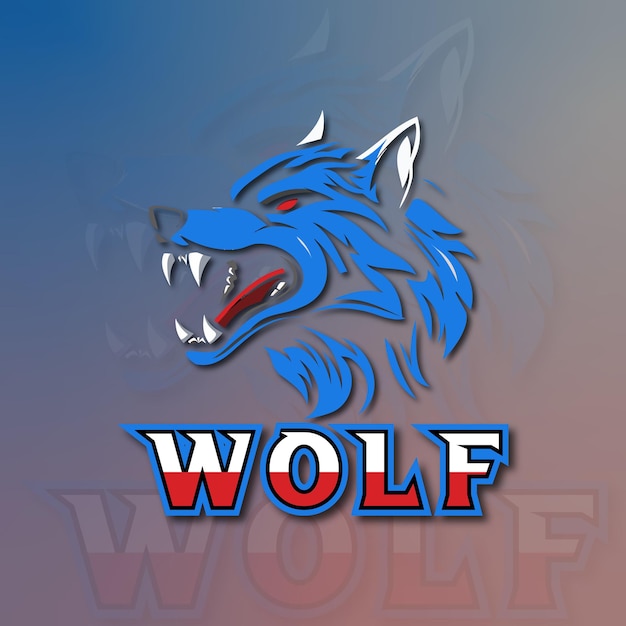 El logotipo de las mascotas de los deportes esportivos Wolf Head