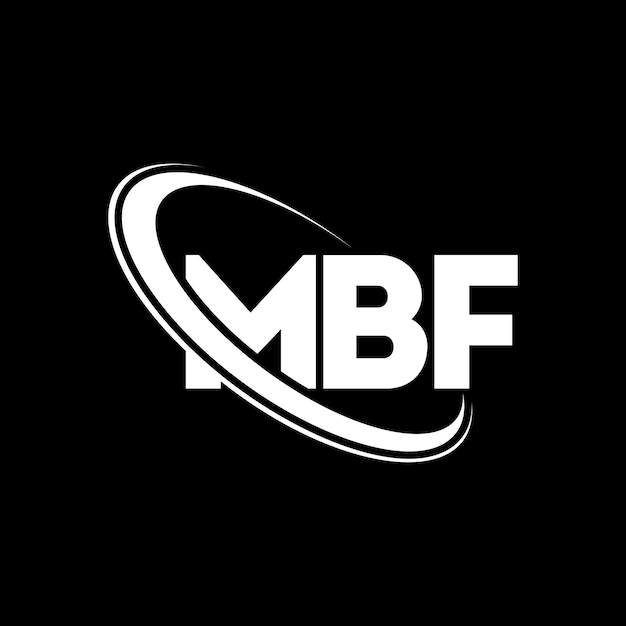 Logotipo de MBF Diseño del logotipo de la letra MBF Iniciales Logotipo MBF vinculado con círculo y mayúscula Logotipo del monograma MBF Tipografía para negocios tecnológicos y marca inmobiliaria