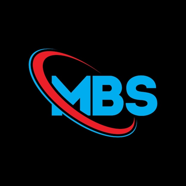 Logotipo de MBS Diseño de logotipo de letra MBS Iniciales MBS Logotipo vinculado con círculo y mayúscula Logotipo de monograma MBS Tipografía para negocios tecnológicos y marca inmobiliaria