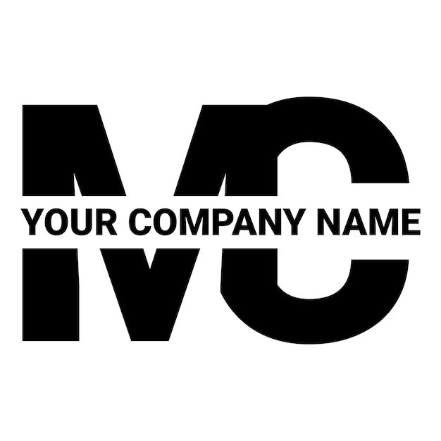 Un logotipo de mc en blanco y negro con las letras del nombre de su empresa.