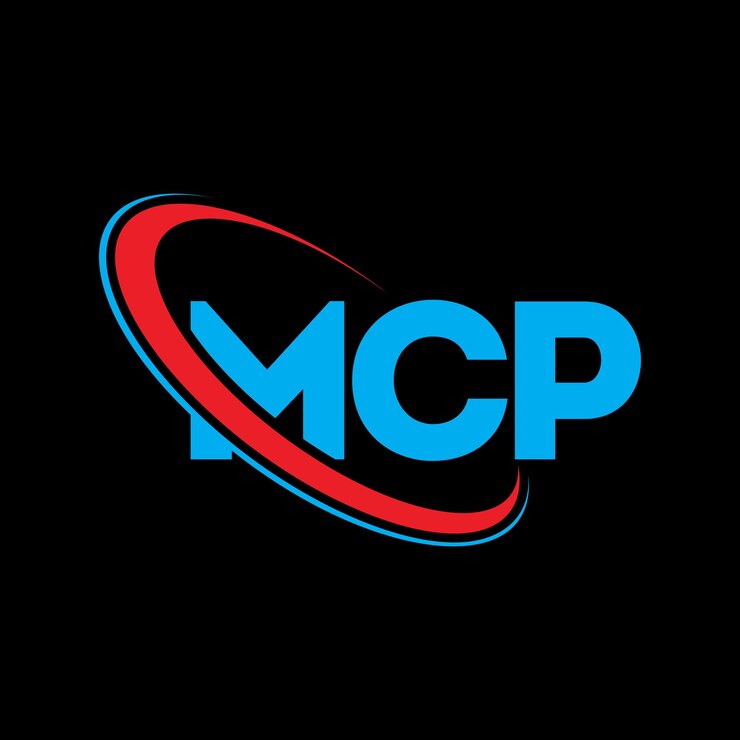 Vector el logotipo mcp, la letra mcp, el diseño del logotipo de la carta mcp, las iniciales, el logotipo de mcp vinculado con un círculo y un monograma en mayúsculas, la tipografía de mcp para el negocio tecnológico y la marca inmobiliaria.