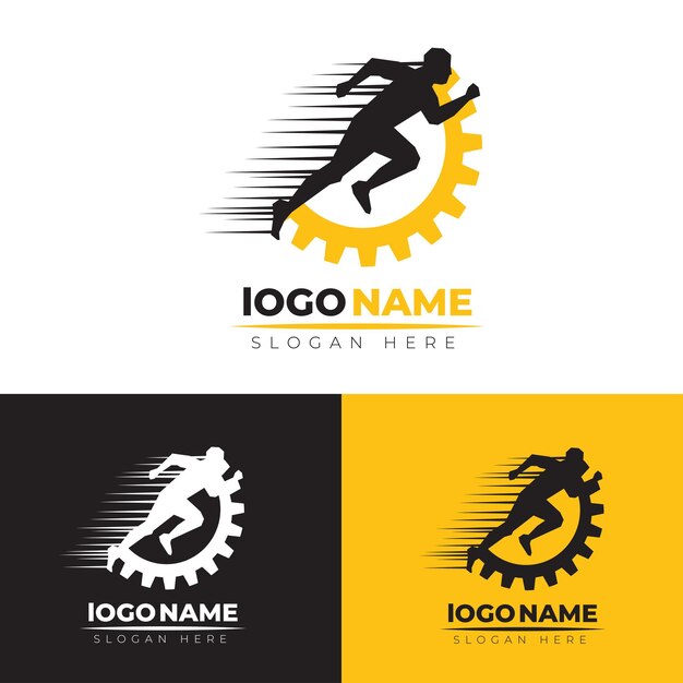 Logotipo mecánico del equipo corporal humano