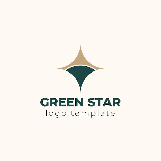 Logotipo de media estrella verde y dorado