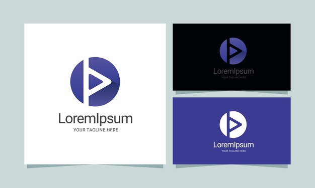 logotipo de media play con plantilla de tarjeta de visita